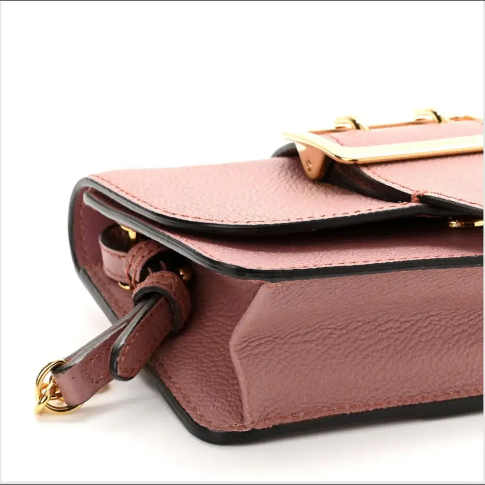 Burberry Pink Leather Bag with Gold Chain - Picture 11 of 14